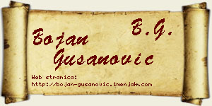 Bojan Gušanović vizit kartica